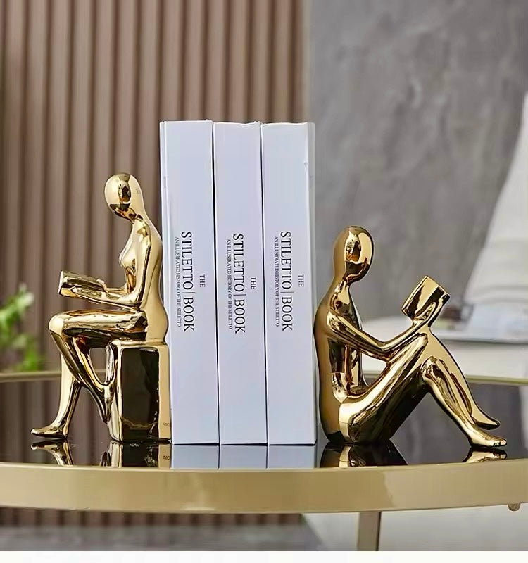 Reflective Bookend Figurines