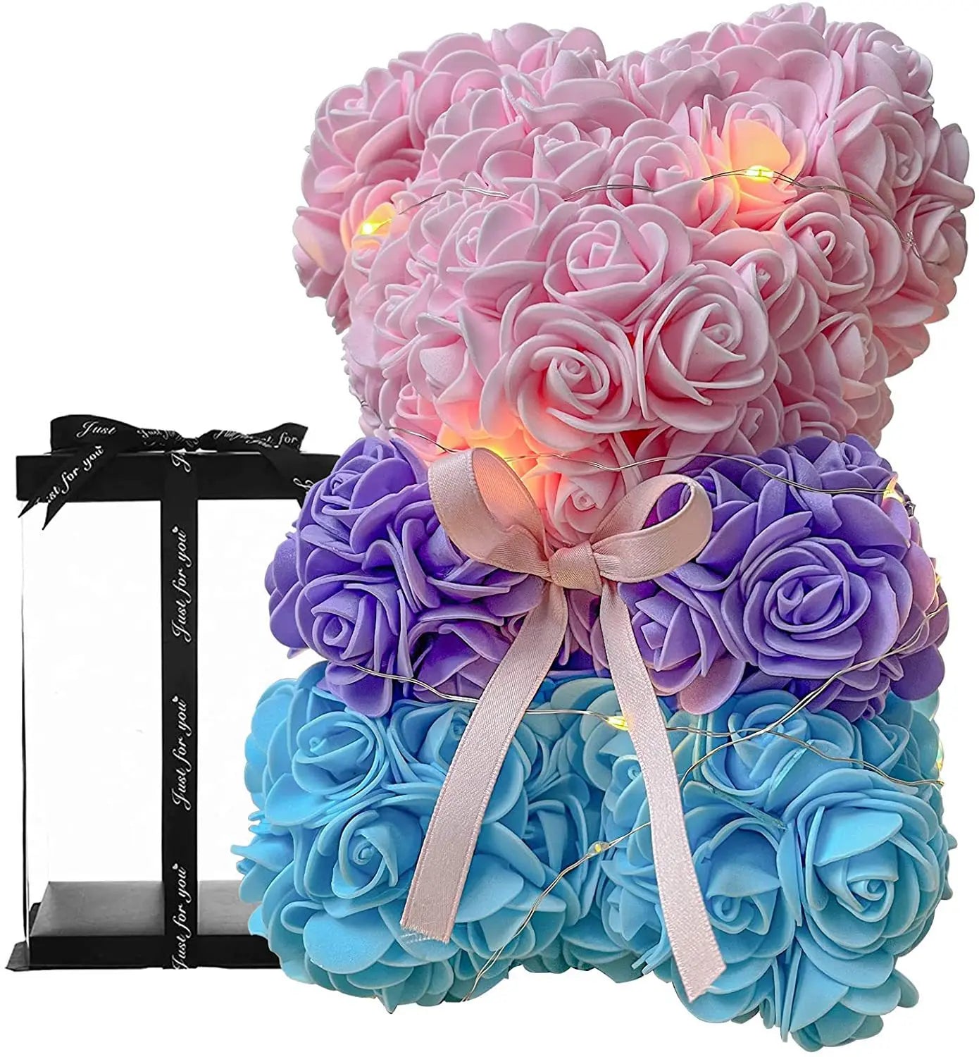 1pc 25cm Artificial Foam Flowers Bear Rose Bear Romantic Creative Gifts For Valentines Day Mothers Day Anniversary Wedding