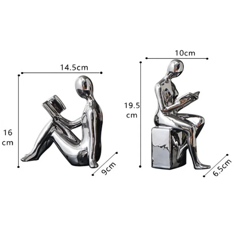 Reflective Bookend Figurines