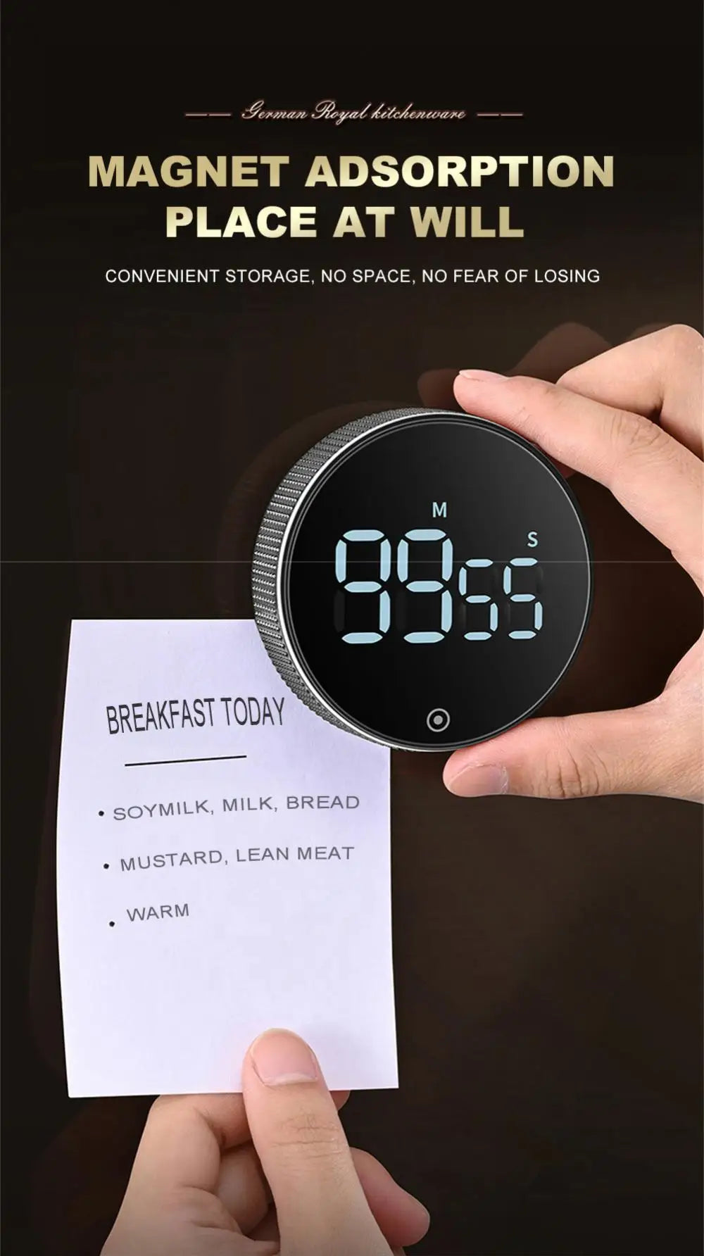 LED Digital Kitchen Timer Study Stopwatch Magnetic Electronic Cooking Countdown Clock LED Mechanical Remind Alarm Kitchen Gadget