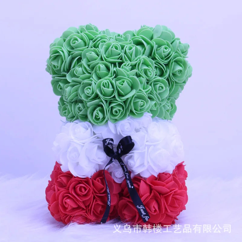 1pc 25cm Artificial Foam Flowers Bear Rose Bear Romantic Creative Gifts For Valentines Day Mothers Day Anniversary Wedding