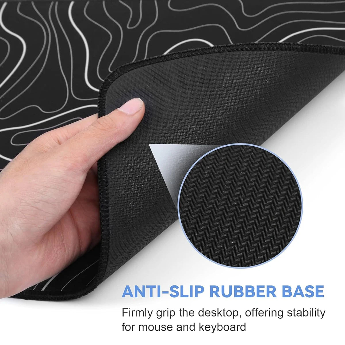 Topographic Black Desk Mat